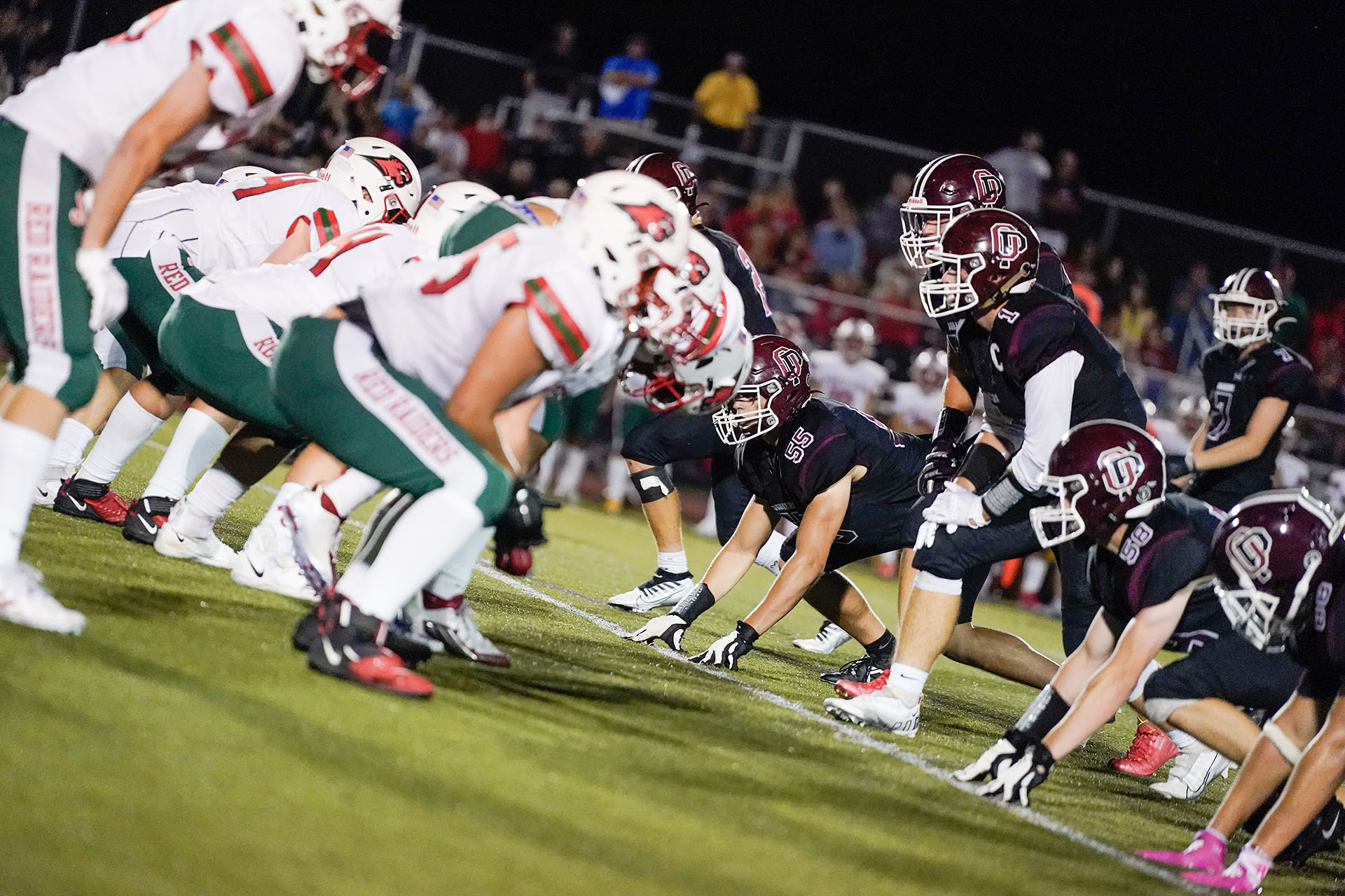 The OP Defense lining up ready to block the kick The OP Defense lining up ready to block the kick