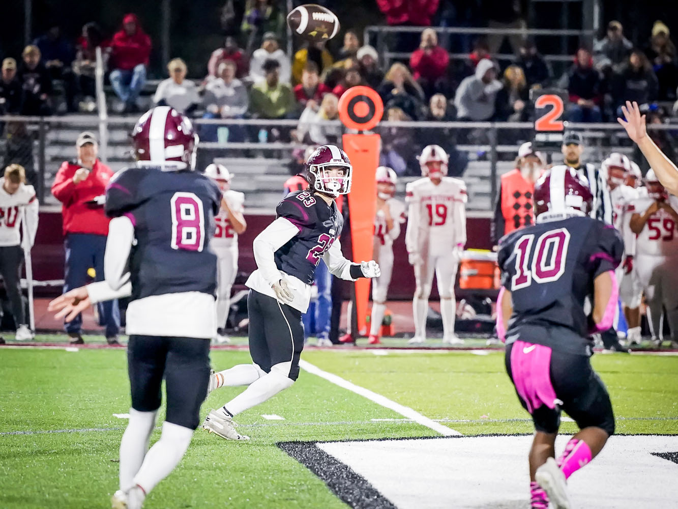 OP WR about to catch a pass OP WR about to catch a pass