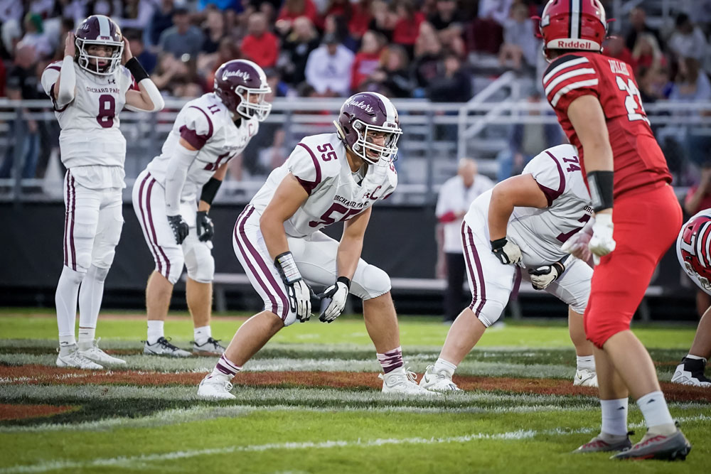 Lineman checking on the defender Lineman checking on the defender