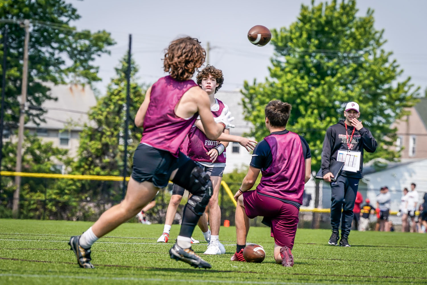 Passing the ball down the field
