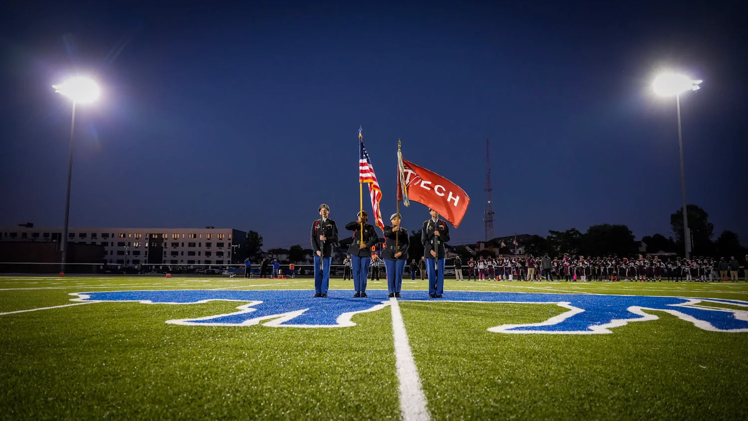 The color guard for Hutch Tech during the National Anthem The color guard for Hutch Tech during the National Anthem