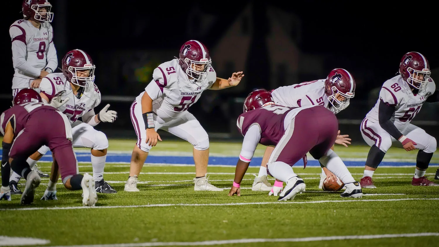OLine set and ready for the play OLine set and ready for the play