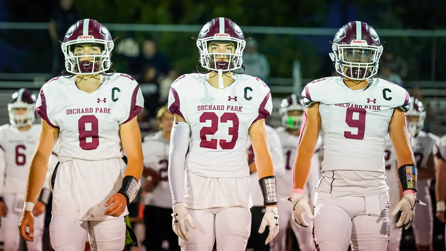 Captains going out to the coin toss Captains going out to the coin toss