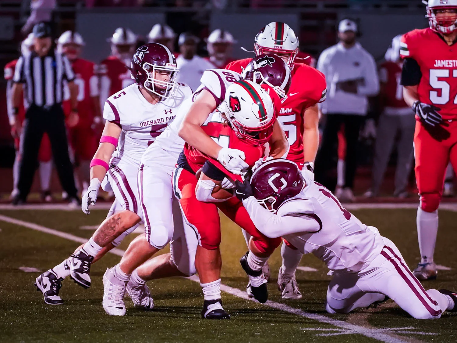 OP Gang tackle against Jamestown OP Gang tackle against Jamestown