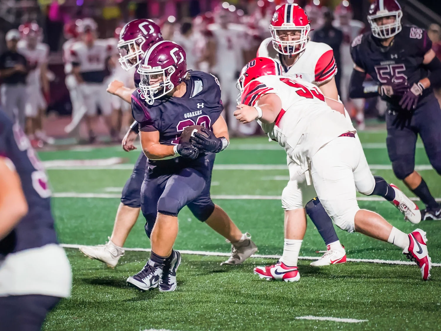 Looking for space to run the ball