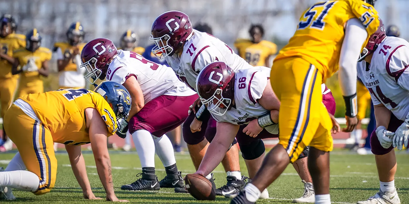 Offensive line ready for the play