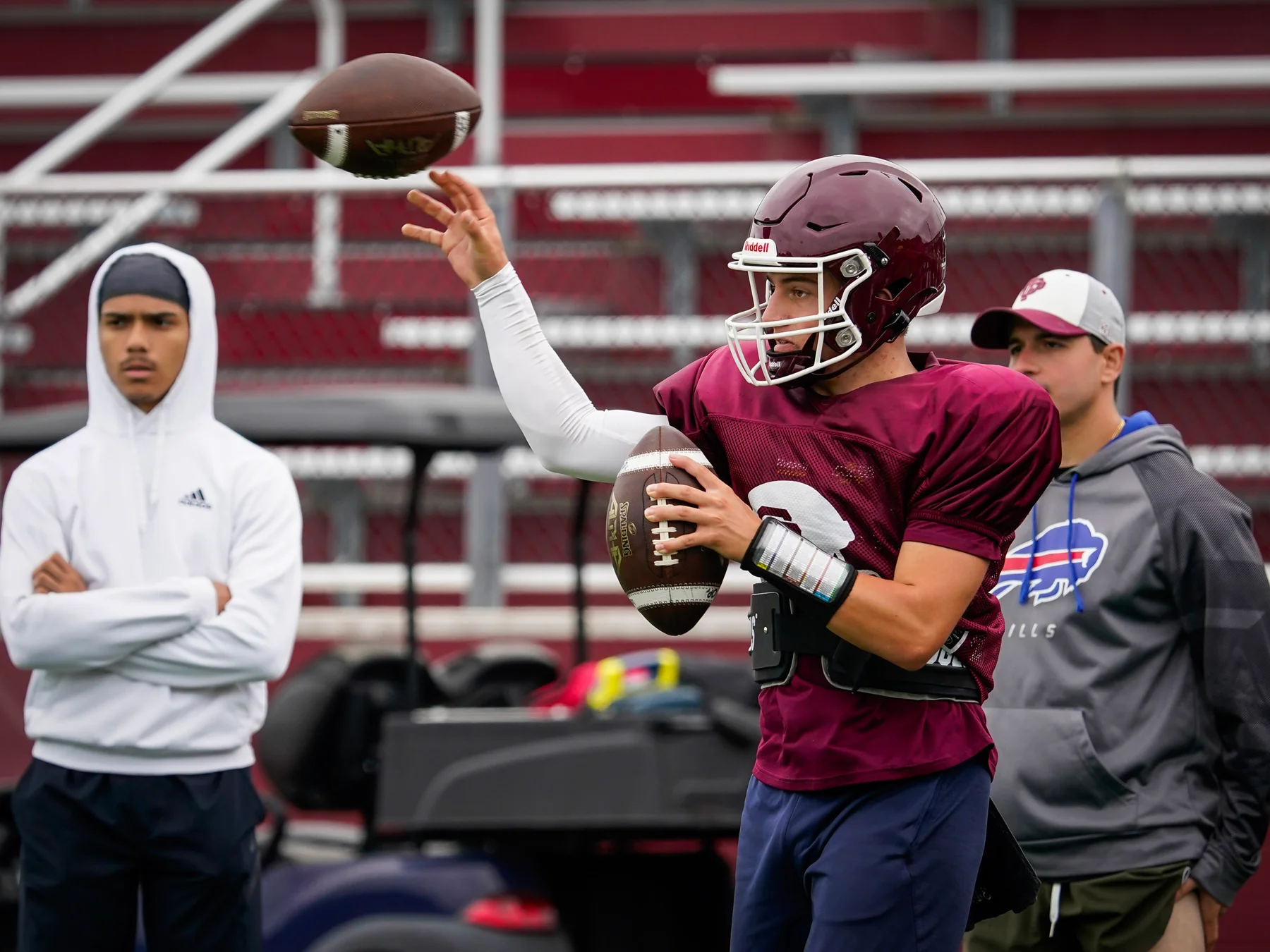 Orchard Park QB throwing the ball