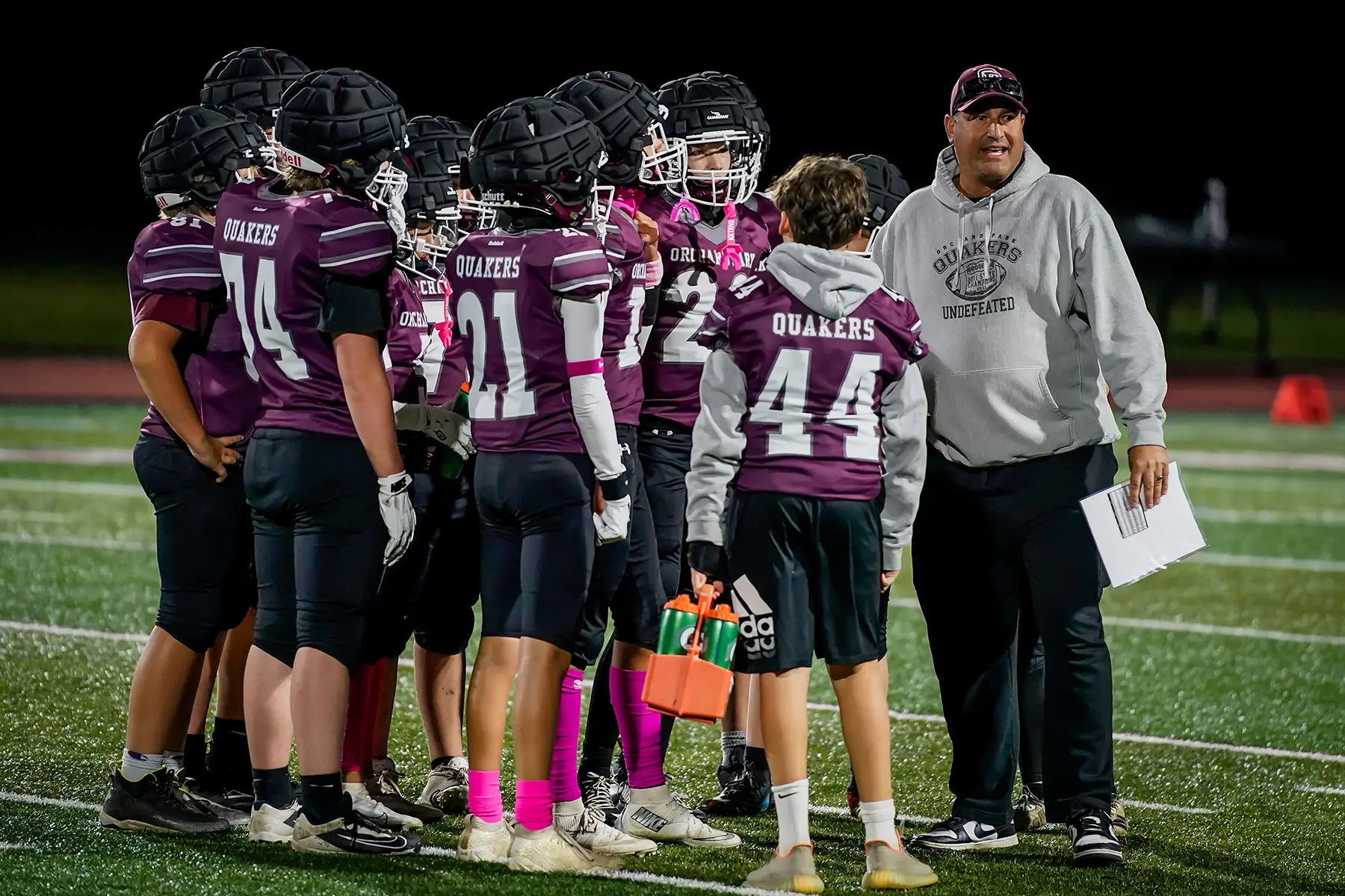 Huddle during a timeout