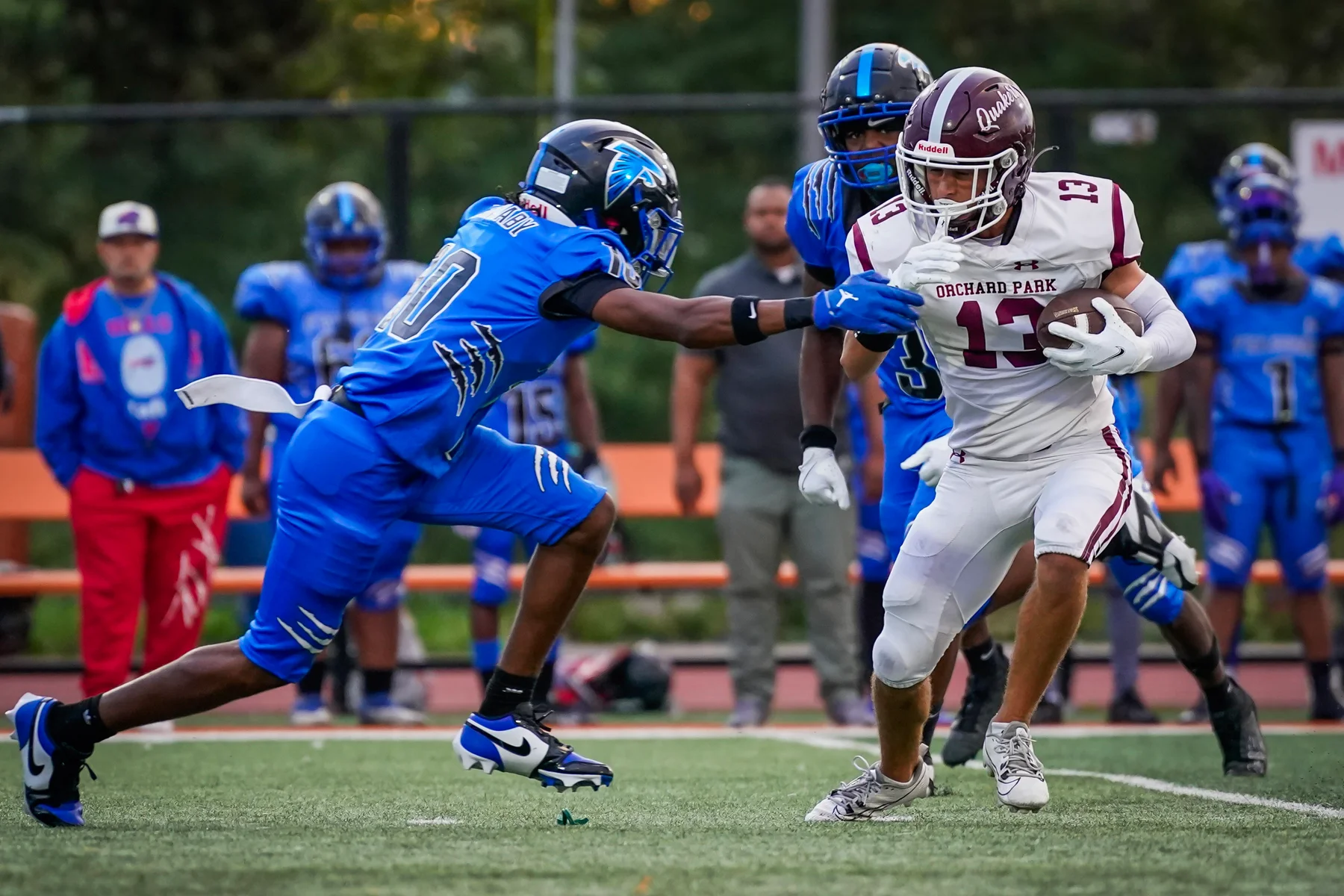 Ball carrier avoiding the defense