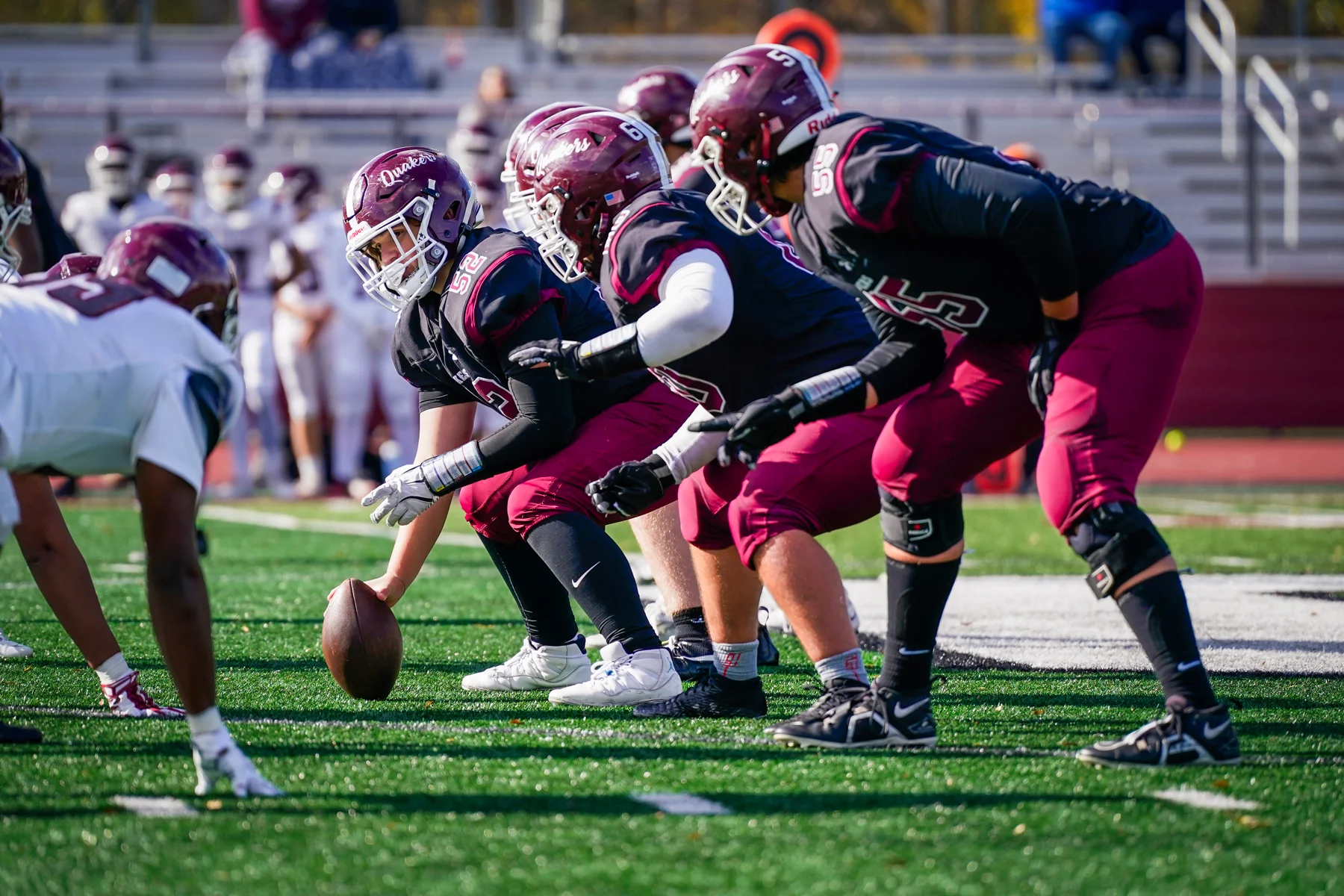 OLine getting ready for the play