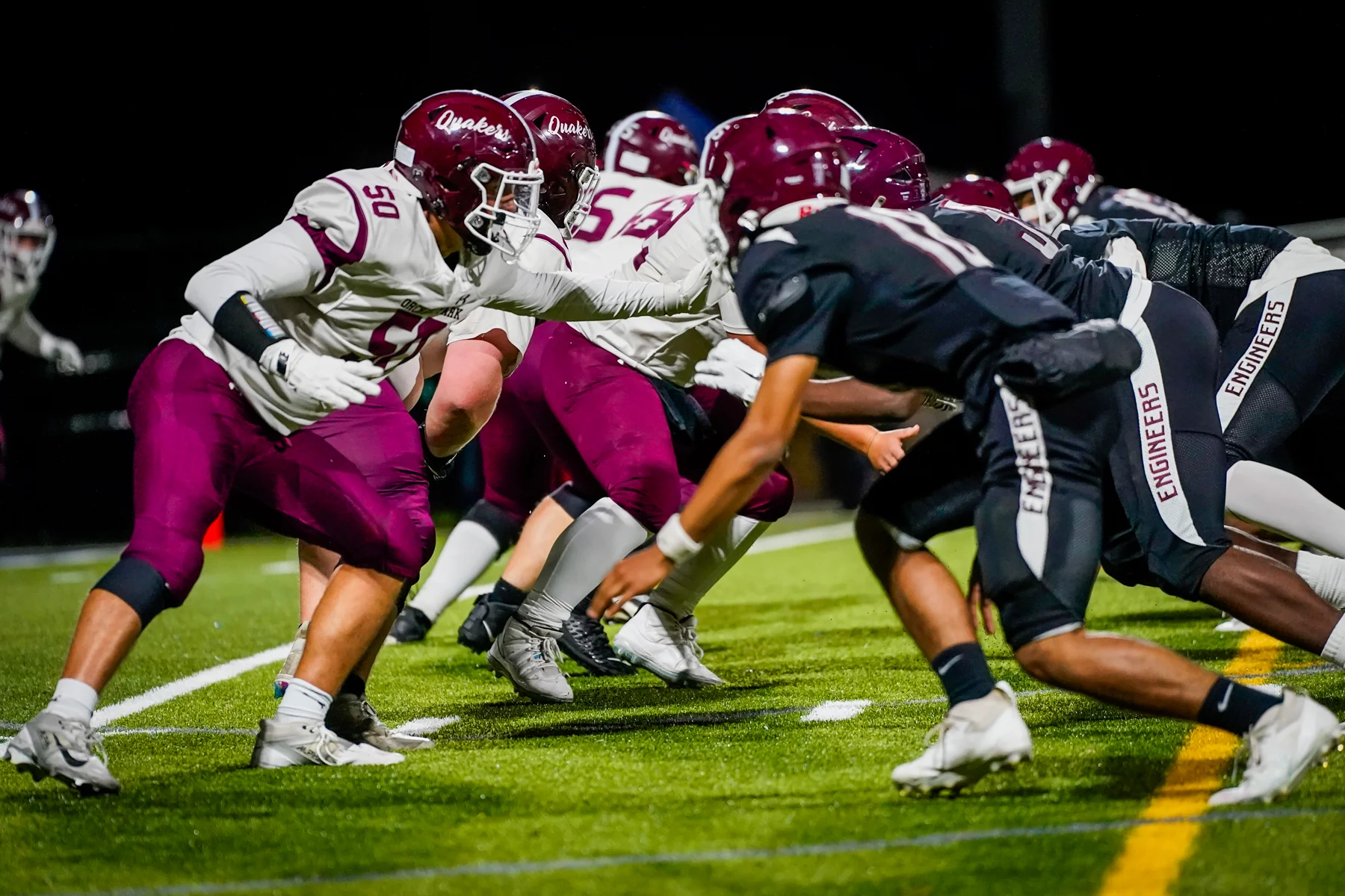Lineman blocking on the play