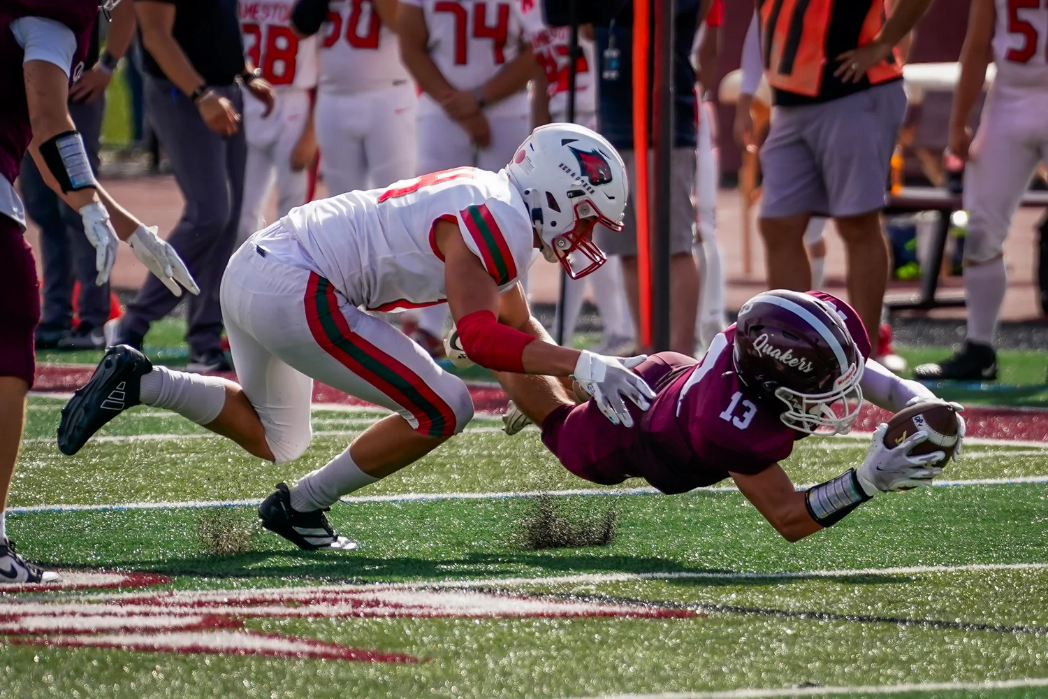 Runner reaching for more yards