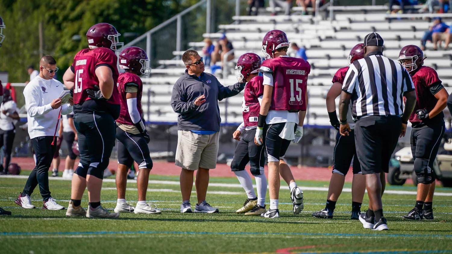 Coach is coaching up the team