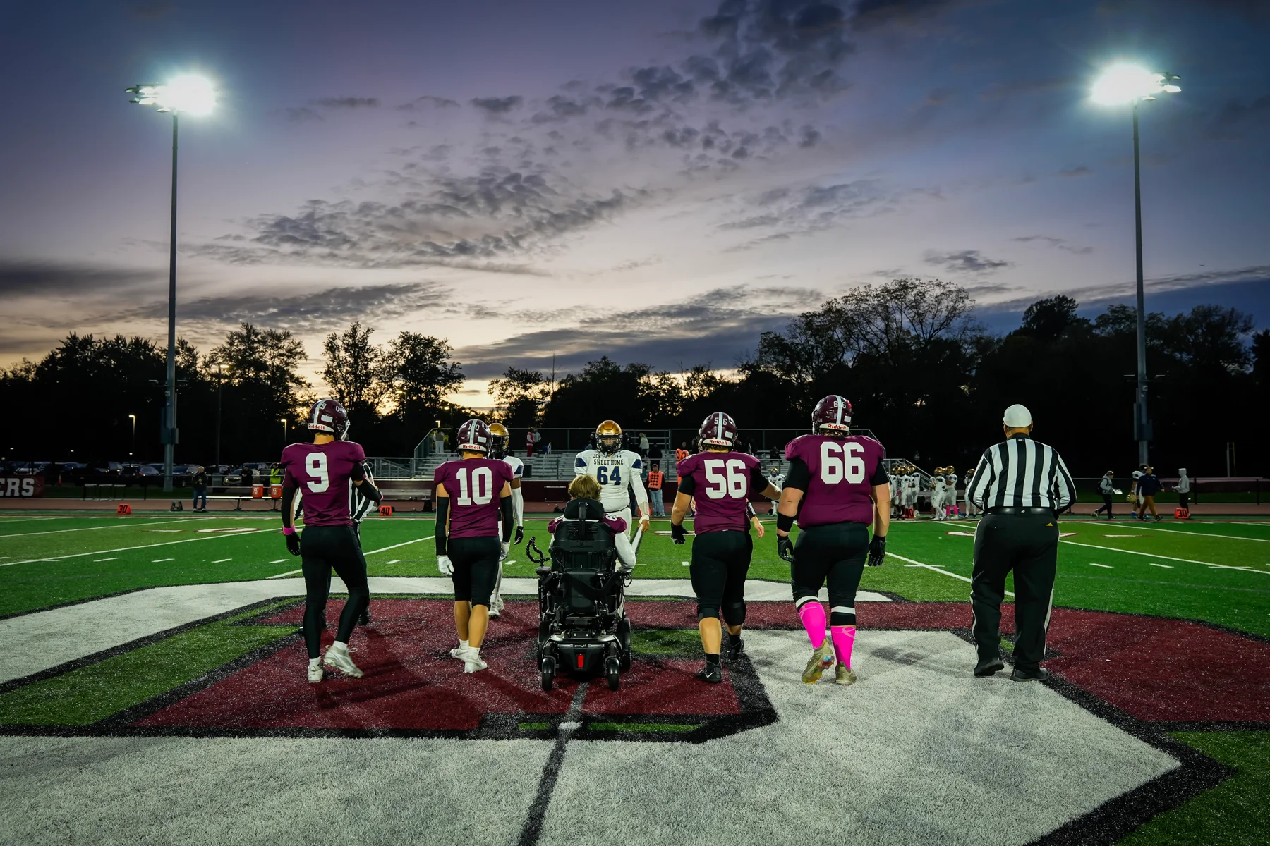 Captains headed to the coin toss