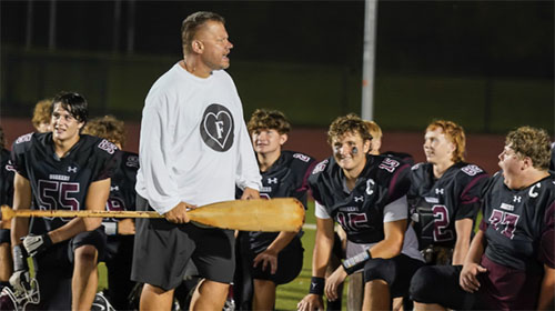 Orchard Park Football Mike Cieslik talking to his team Orchard Park Football Mike Cieslik talking to his team